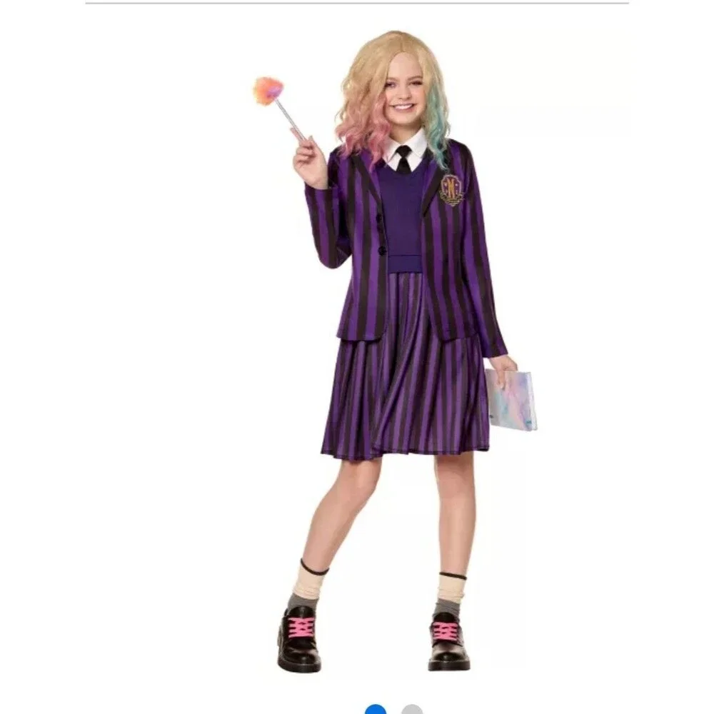 Kids‎ Wednesday Enid Sinclair Nevermore Uniform Shirt Size Youth Large